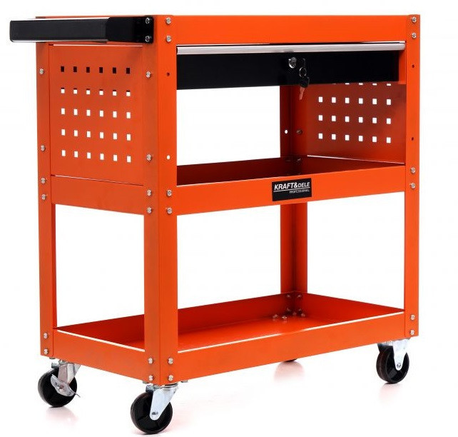 Візок металевий для інструментів 3 полиці на колесах Kraft&Dele (KD366) Нововолинськ - фото 2