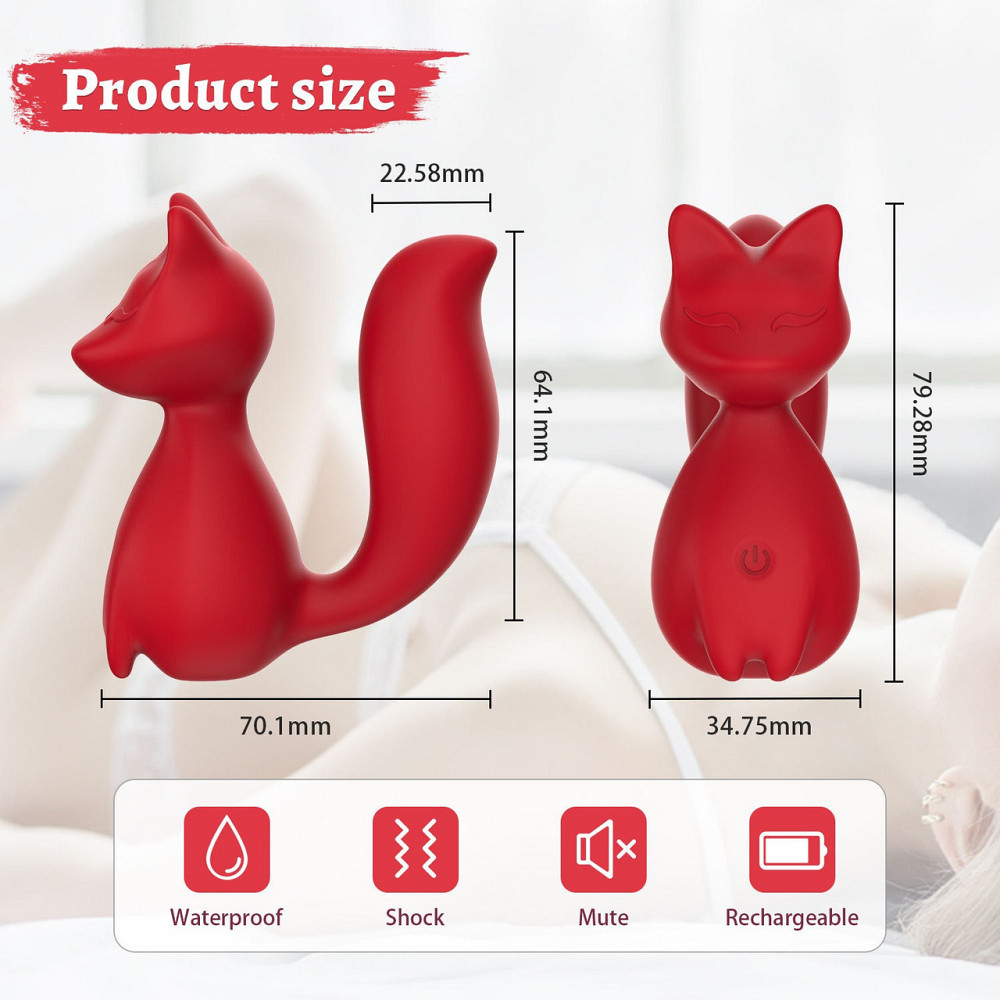 Мини-вибратор клиторальный Every Night Toys Doris в форме лисы красный, 10 режимов вибрации Sex Aura Киев - изображение 4