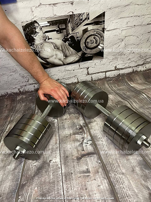 Гантели наборные 2 по 48 кг Гантели, гири, штанги и диски металлические без покрытия Киев - изображение 5