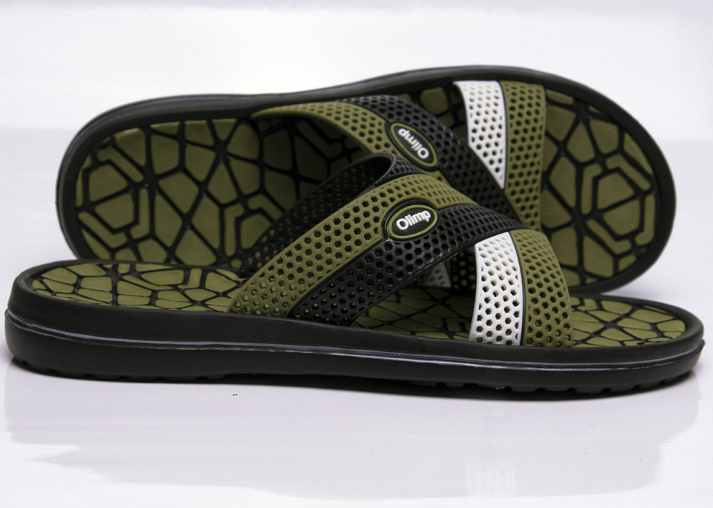 Шлепанцы мужские хаки Olip сеточка летние прочные Одесса - изображение 4