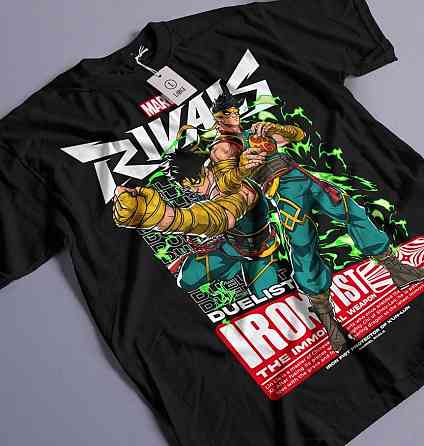 Футболка з аніме принтом Суперхеро Ретро С Гамер оверсайз (S/M/L) Чорний AnimeJ1093 Дніпро