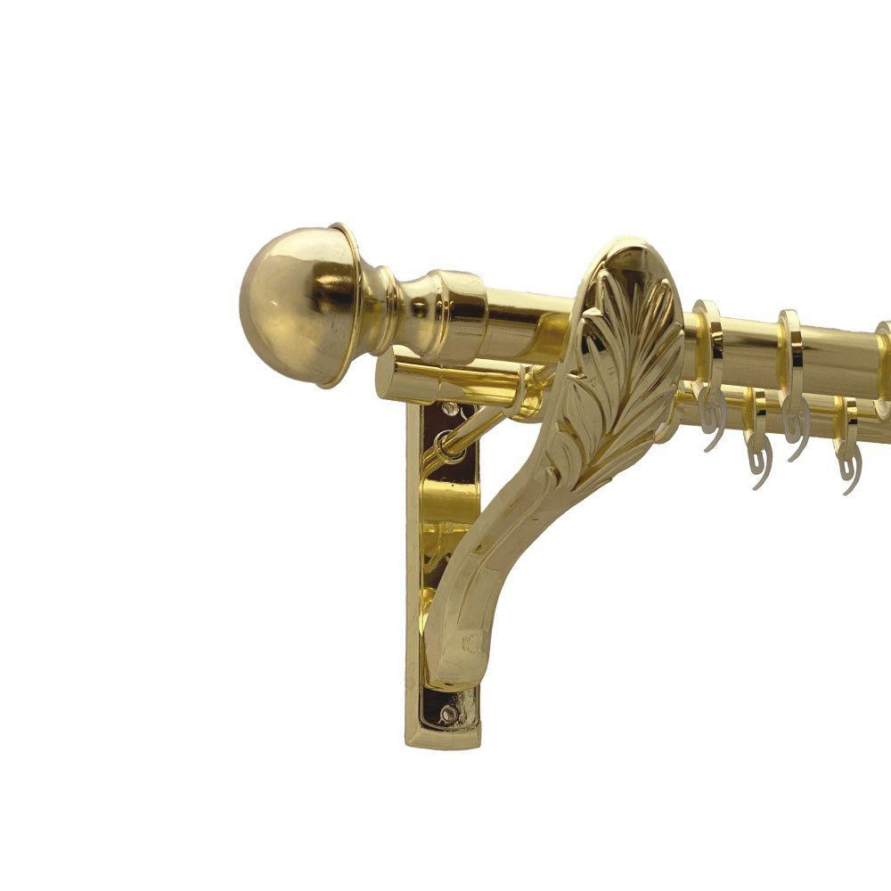 Карниз Orvit Бостон металевий дворядний ретро гладка труба кільце фасонне металеве  Золото 25\19 мм 200 см Львов - изображение 1