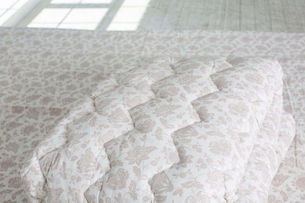 Ковдра Ecotton полуторна 140х205 см вовняна стьогана бязь бежевого кольору 20-1154 Beige Коломия - фото 3