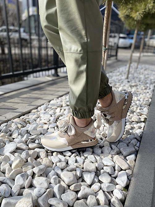 GINA ORIGINAL Кросівки жіночі GINA ORIGINAL 6986 беж/золото (весна-осінь, шкіра натуральна) (42 Коломыя - изображение 6