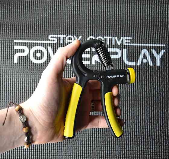 Еспандер кистьовий PowerPlay PP-4323 з регульованим навантаженням 10-40 кг. Strength Grip Чорно-жовтий Луцк