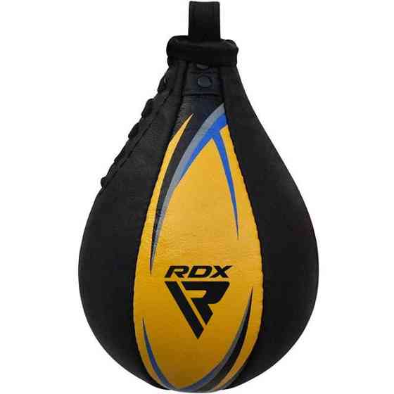 Пневмогруша боксерская RDX 2Y Speed Ball из кожи Yellow/Blue Тренировочная груша с креплением Swivel Киев