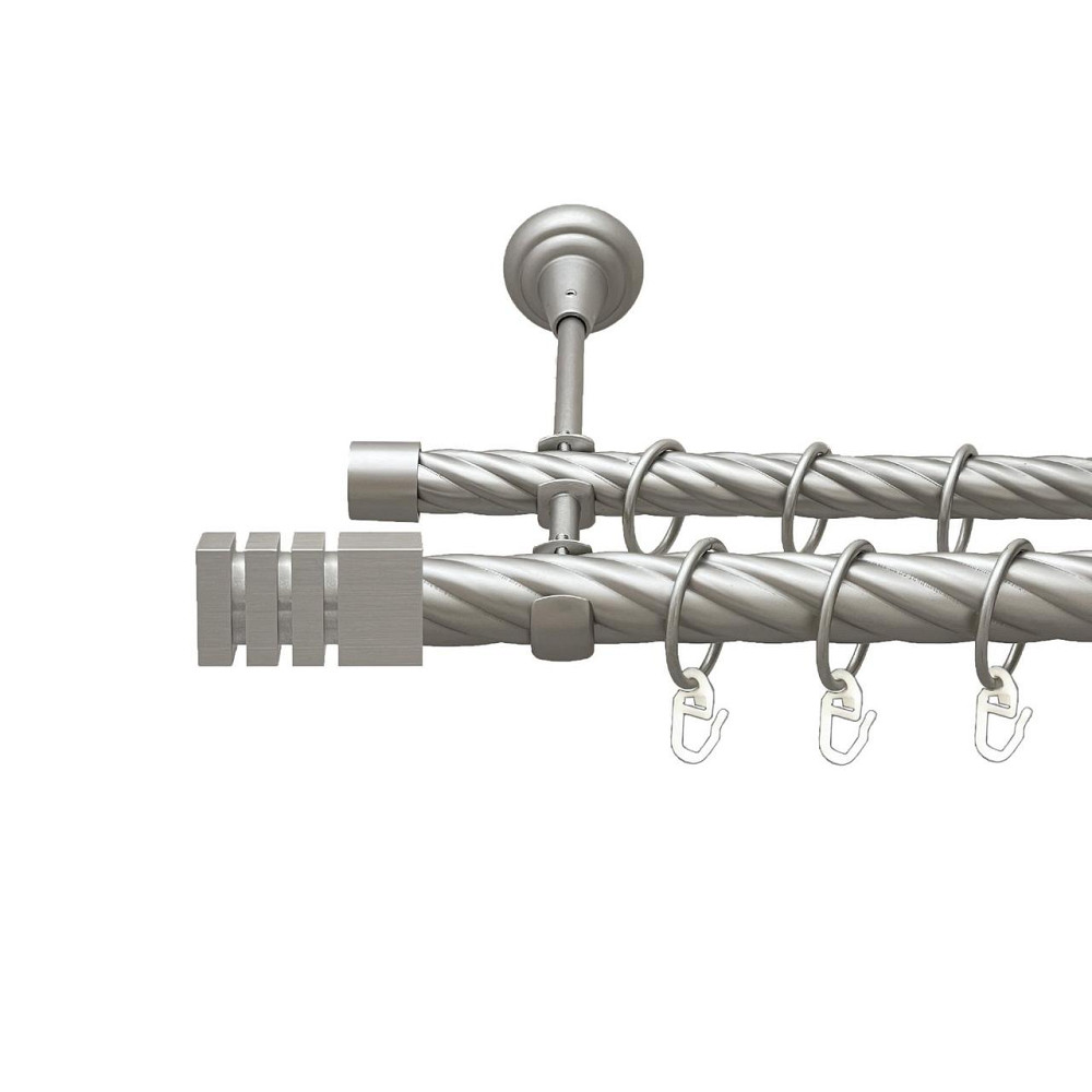 Карниз Orvit Акорда металевий дворядний відкритий скручена труба кільце металеве Сатин 25\19 мм 300 см Львов - изображение 1