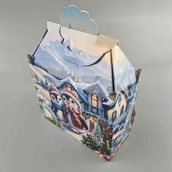 Новогодняя подарочная картонная упаковка для конфет (1000грм) №203 