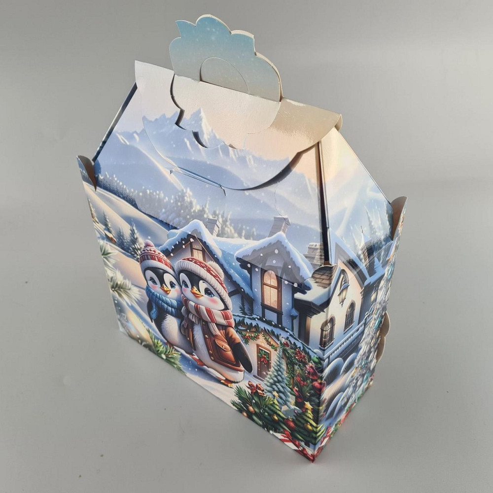 Новорічна подарункова картонна упаковка для цукерок (10000 грм) No203 "Северний полюс" (1 шт.) Харків - фото 1