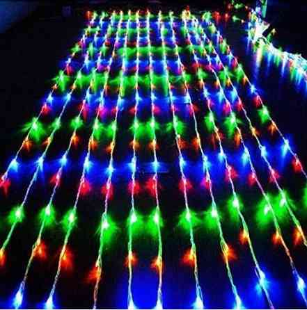 Гірлянда штора Водоспад 480 RGB led 4.0х2.0м (прозорий провід з подовженням) Кольорова Вінниця
