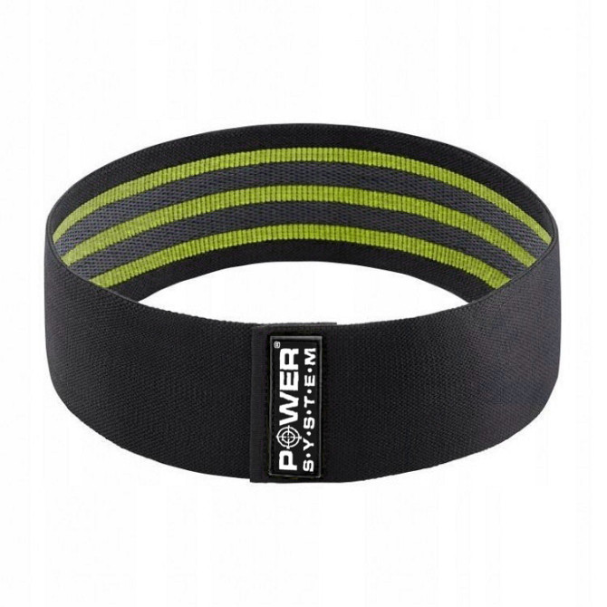 Тканева гумка для фітнесу та спорту Power System PS-4092 Booty Band LVL 2 Black/Green (d_80 см. нава Кам'янське - фото 2