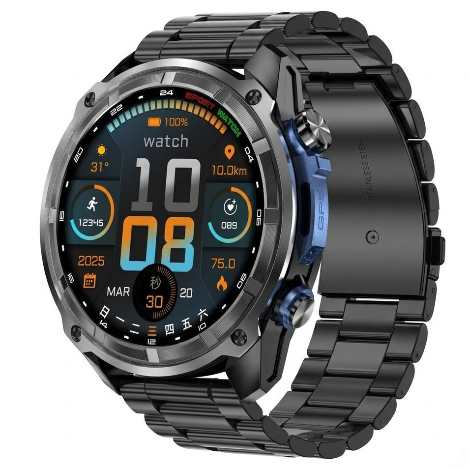 Розумний смарт-годинник Smart Navigation Pro Steel Black з GPS (3 ремінці) Вінниця - фото 9