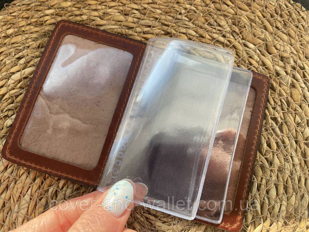 Обкладинка для водійських прав та техпаспорту з натуральної шкіри з файлами PS Leather Київ - фото 6