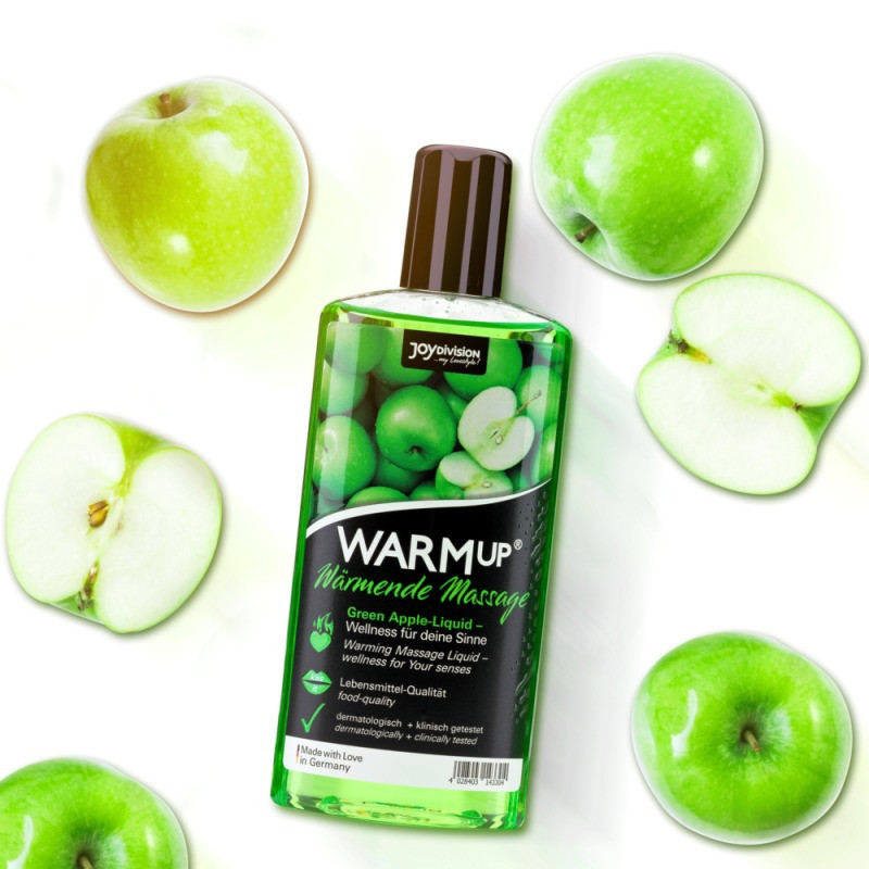 Съедобное массажное масло с разогревающим эффектом WARMup Green Apple 150 мл Sex Aura Киев - изображение 1