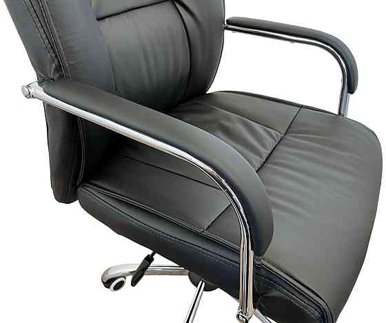 Офісне крісло керівника Tehforward Houston хром Anyfix Чориний Дніпро