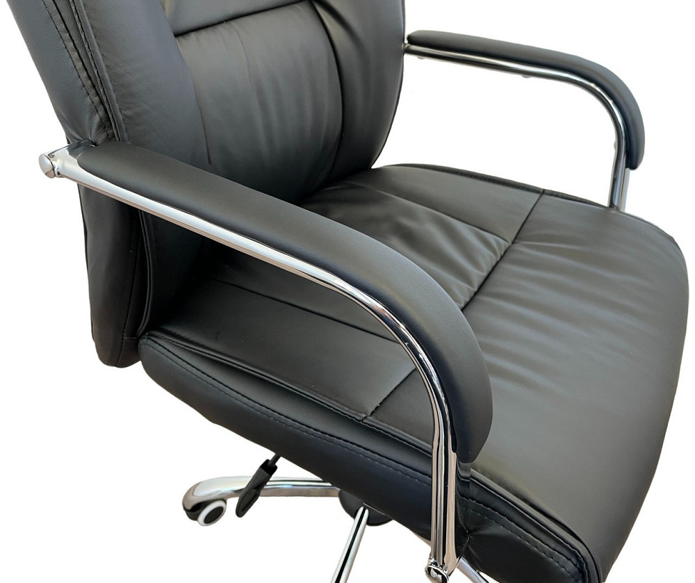 Офісне крісло керівника Tehforward Houston хром Anyfix Чориний Дніпро - фото 4