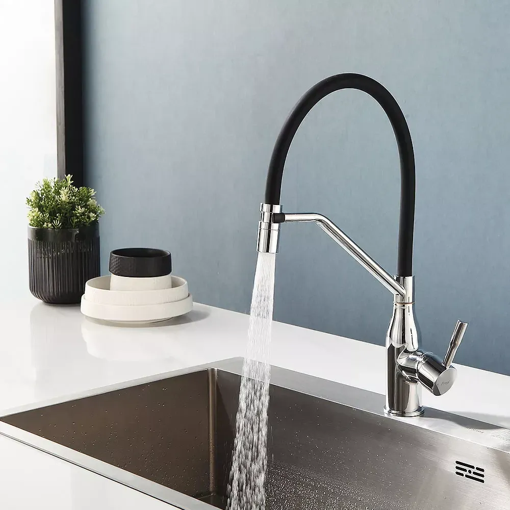 Змішувач для кухні з гнучким виливом FRAP F4497 хром Київ - фото 2