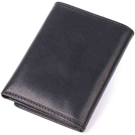 Небольшой бумажник для мужчин из глянцевой натуральной кожи Tony Perotti 20901_1 (3810 nero) Черный Киев