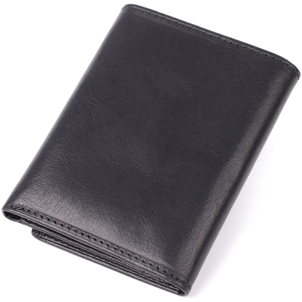 Невеликий гаманець для чоловіків з натуральної глянсової шкіри Tony Perotti 20901_1 (3810 nero) Чорний Київ - фото 2