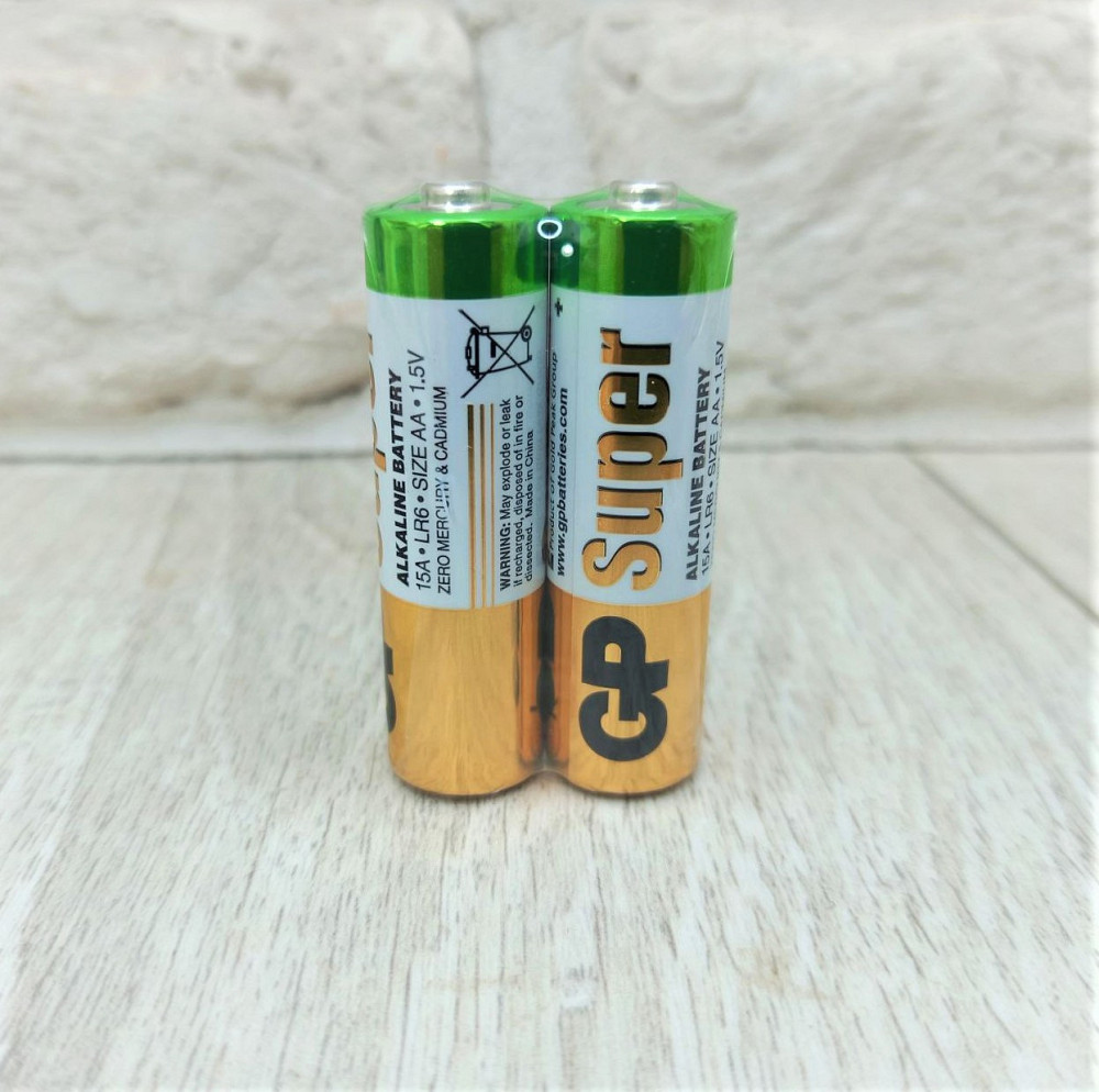 Батарейки GP Super Alkaline AA/LR6 1.5V — щелочные пальчиковые, упаковка 2 штуки Харьков - изображение 1