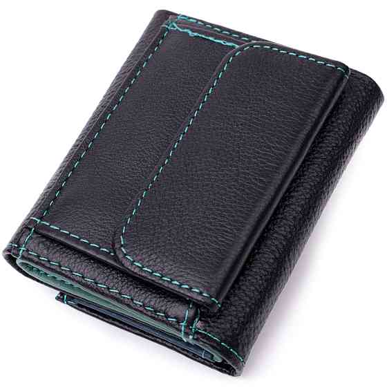 Женский небольшой кошелек из натуральной кожи Черный (ST Leather) Киев