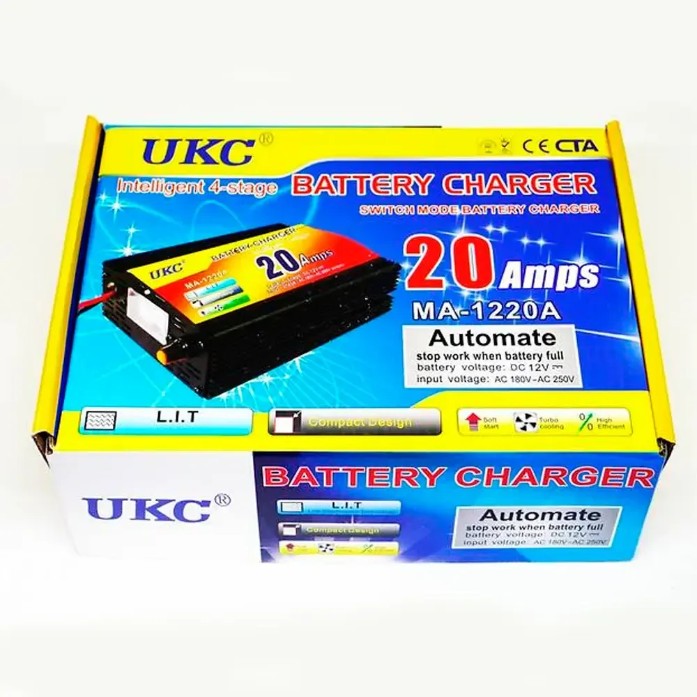 Зарядний пристрій для акумулятора BATTERY CHARGER 20A MA-1220A: імпульсний автозарядник 12V 20A з дисплеєм Одеса - фото 10