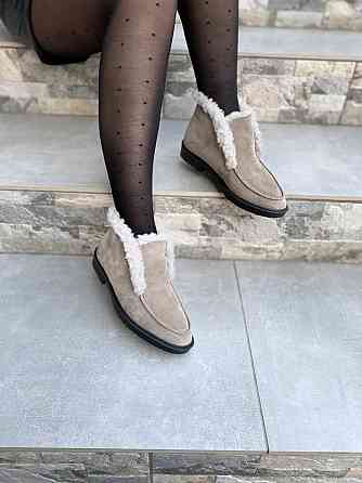 Daragani Черевики жіночі Daragani капучино натуральна замша зима висота 9 см (4246) Коломыя