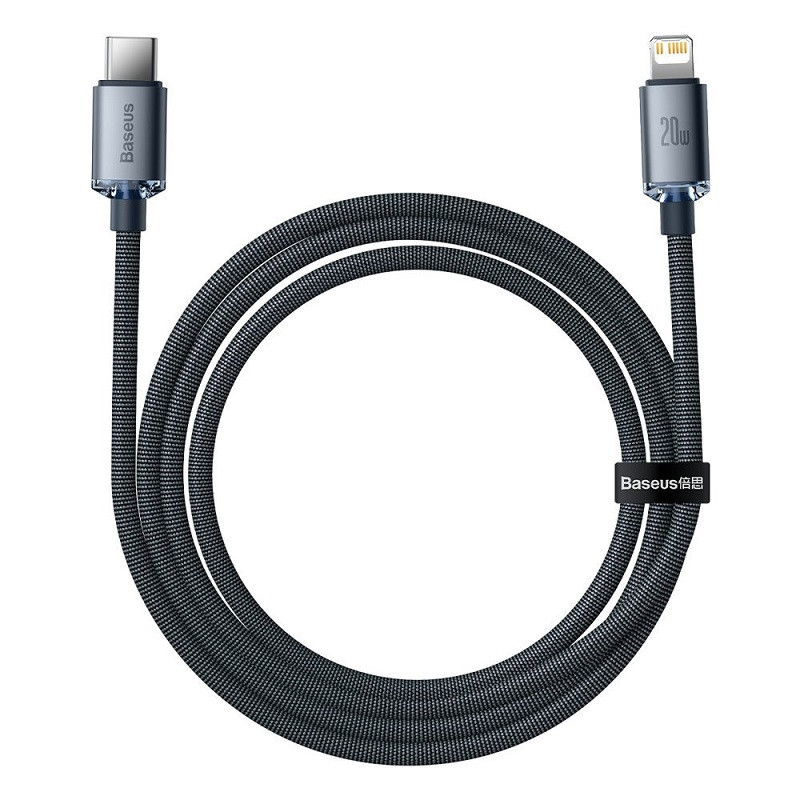 Кабель Baseus Crystal Shine Series Fast Charging Data Cable Type-C to iP 20W 2m Black Київ - фото 5