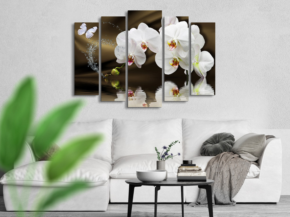 Модульна картина у вітальню / спальню Абстракція Квіти Орхідеї Art-389_5 ( 80х118см ) Київ - фото 2