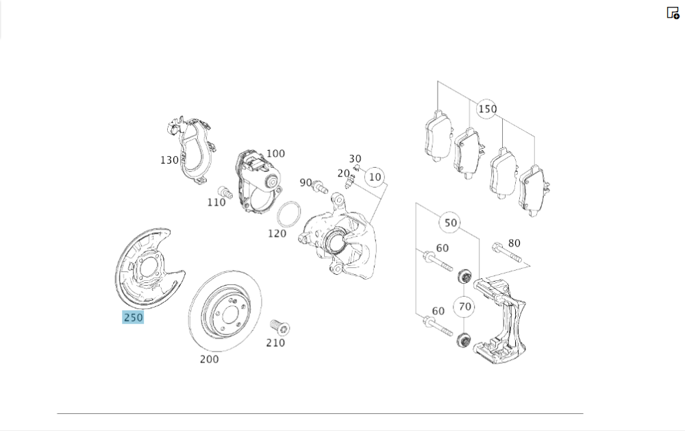Mercedes-Benz  A2464230220 Щиток заднього гальмівного диска правий CLA Shooting Brake X117 CLA C117 GLA X156 A-class W176 B-class W246 Одесса - изображение 2