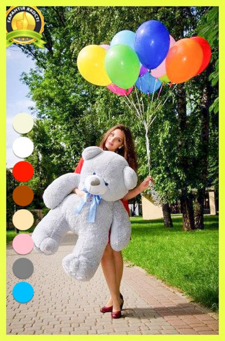 Плюшевий ведмедик М'яка іграшка Ветли 130 см Сірий Тернопіль - фото 2