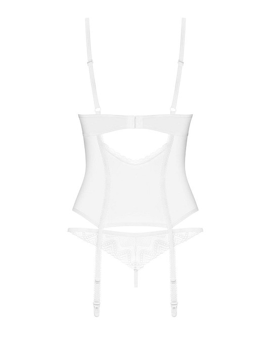 Корсет Obsessive Alissium corset & thong, M/L, гибкие косточки, открытая спина, стринги в комплекте Sex Aura Киев - изображение 7