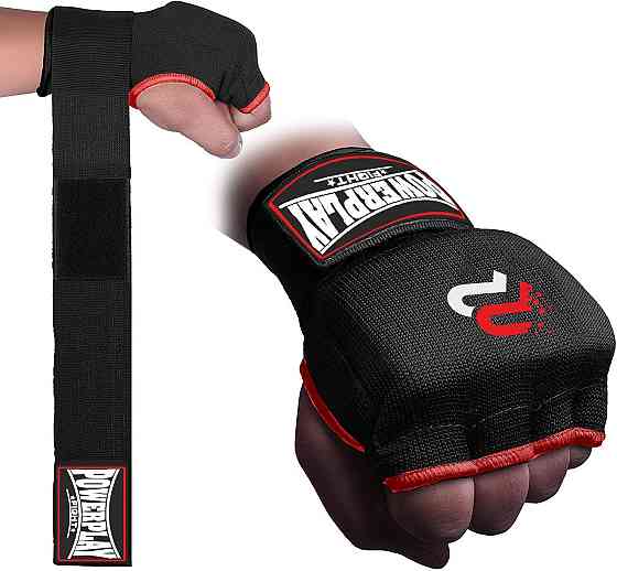 Бинти-рукавиці PowerPlay 3096 з гелевими подушечками Чорні S Луцк