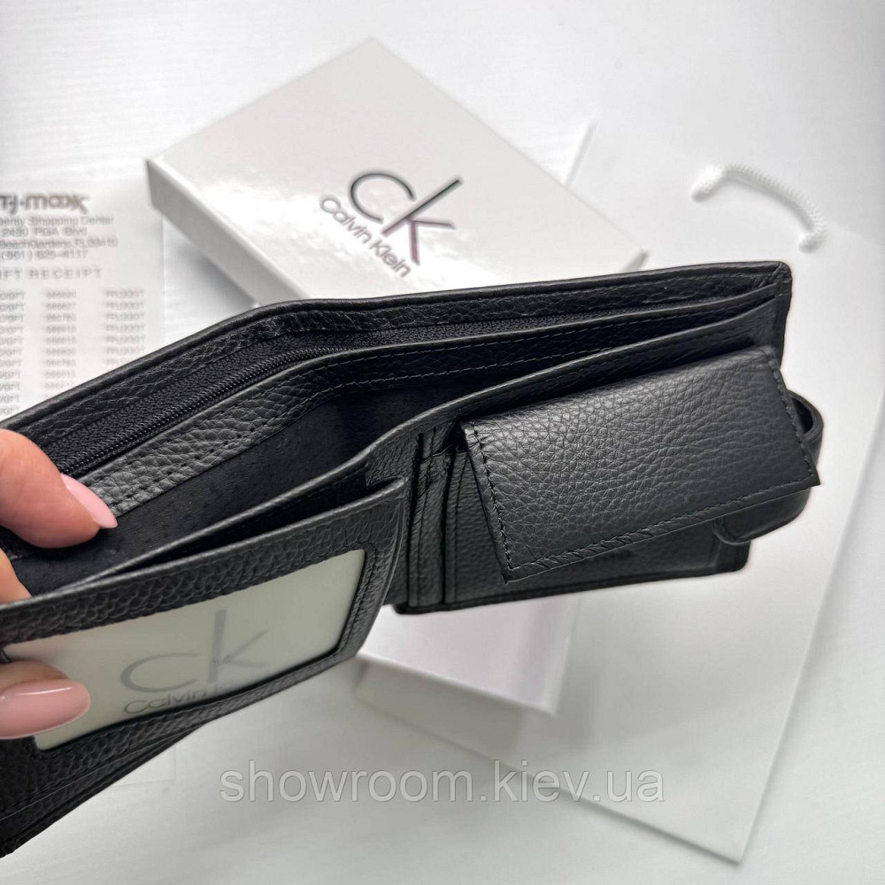 Кожаный мужской кошелек CK с застежкой (6605) Киев - изображение 3
