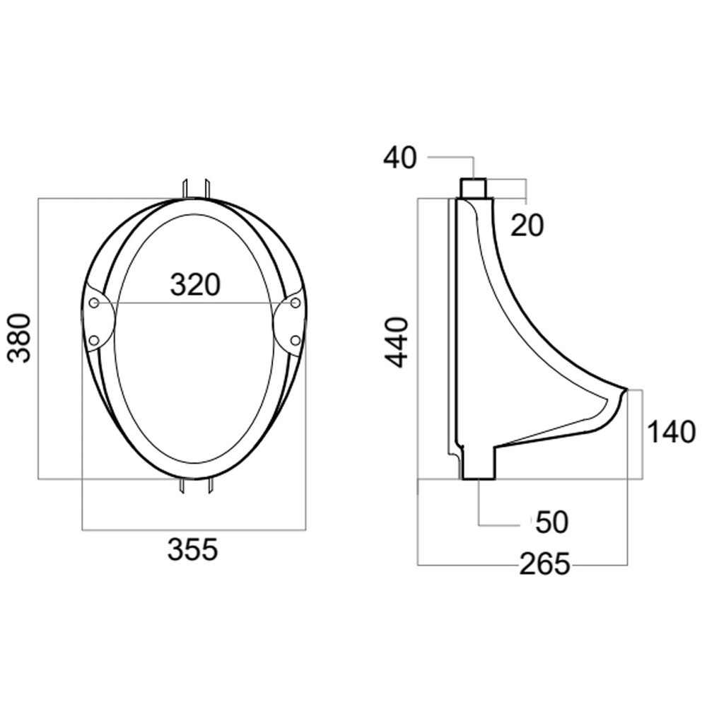 ПІСУАР FLATBACK UR-FB-OV (000031013) Київ - фото 2