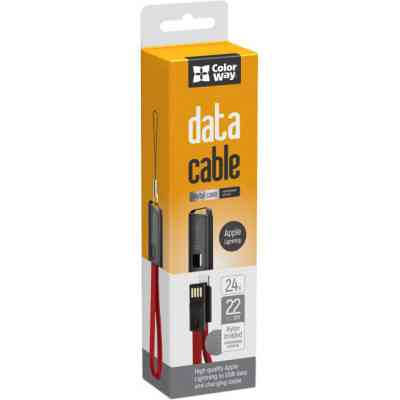 Дата кабель USB 2.0 AM to Lightning 0.22m red ColorWay (CW-CBUL021-RD) Винница