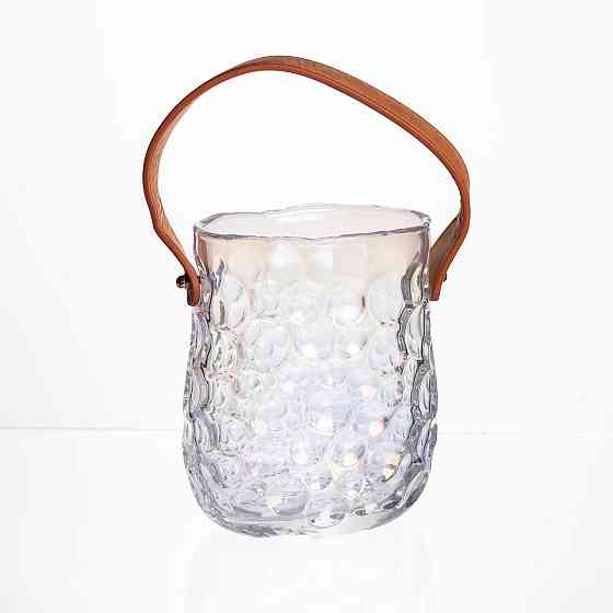 Декоративна ваза-сумочка з ручкою 15 см прозора Київ