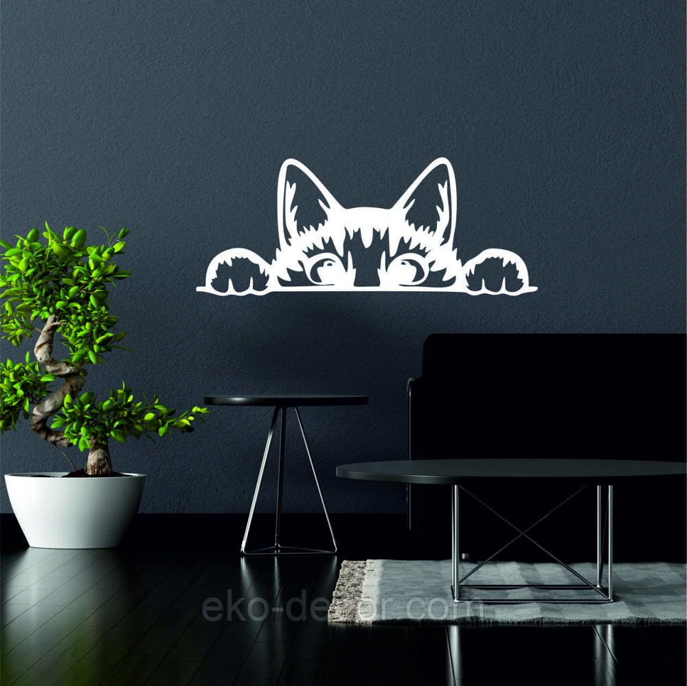 Декоративне настінне 3D Панно «Кіт» Декор на стіну з об'ємом (ціна за 1 шт) Київ - фото 1