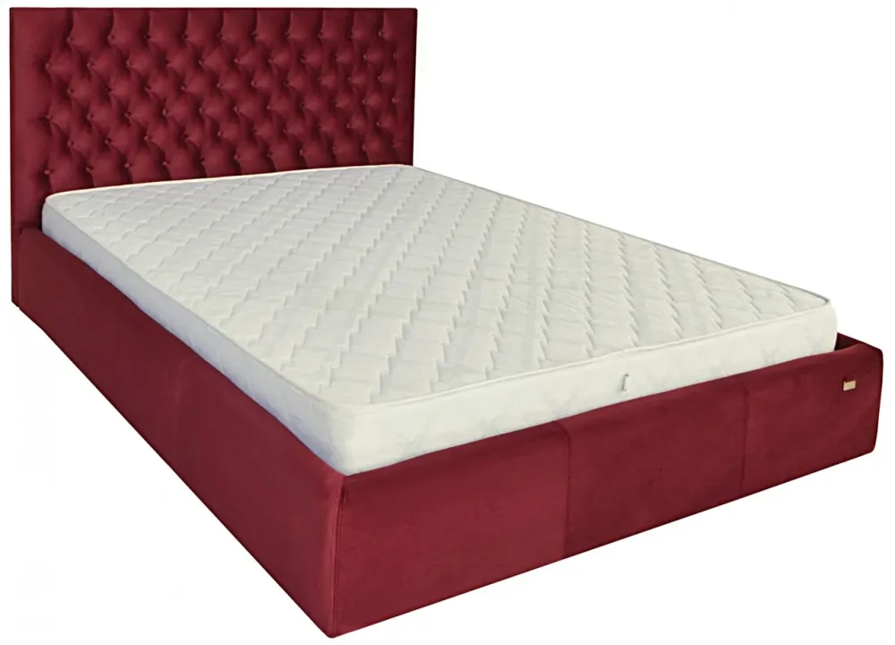 Ліжко Cambridge VIP 120 х 190 см Missoni 026 З додатковою металевою цільнозварною рамою Бордовий Київ - фото 1