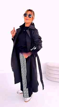 Женский теплый костюм двойка батал с лампасами пума плюш Черный, 48/50 Одесса