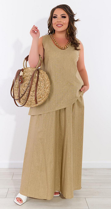 Лляний костюм великого розміру (52) Київ - фото 1