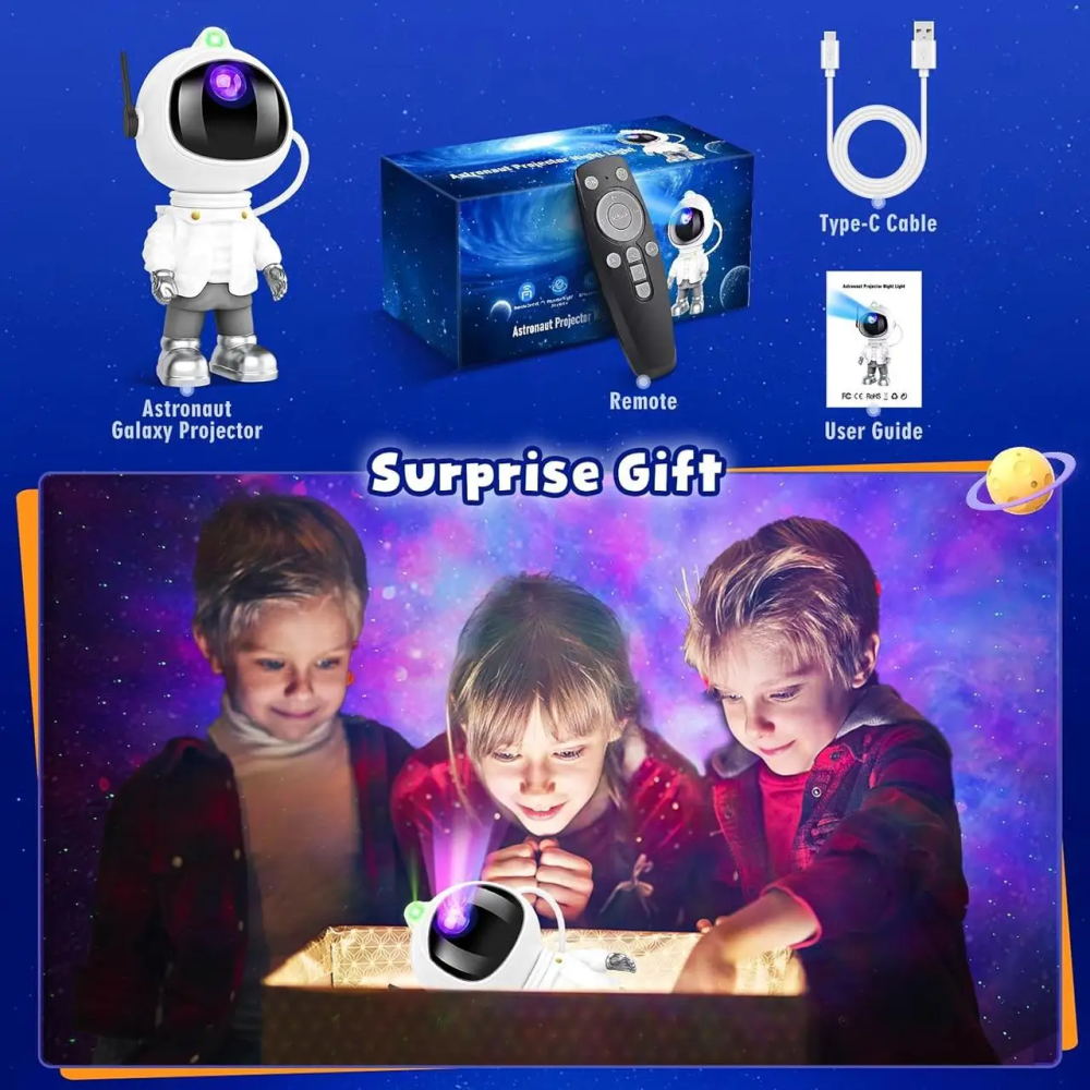 Вітринний зразок Проєктор галактики Space Buddy Astronaut, зоряне небо, LED нічник, проєкція 360°, пульт ДК Київ - фото 8