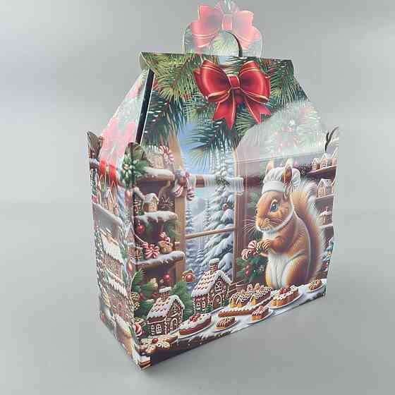 Новогодняя подарочная картонная упаковка для конфет (1000грм) №192 