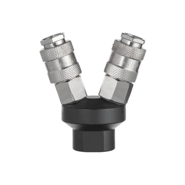 Розгалужувач повітря 1/4 "на 2 виходи, V-подібний, 10 bar, зі швидкороз'ємними з'єднаннями INTERTOOL PT-1852 Київ - фото 2