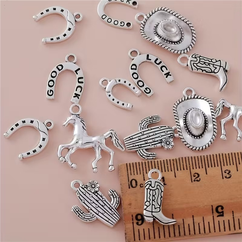 Набор подвесок 18 шт в ковбойском стиле – подковы, кактусы, лошади, аксессуары вестерн Киев - изображение 5