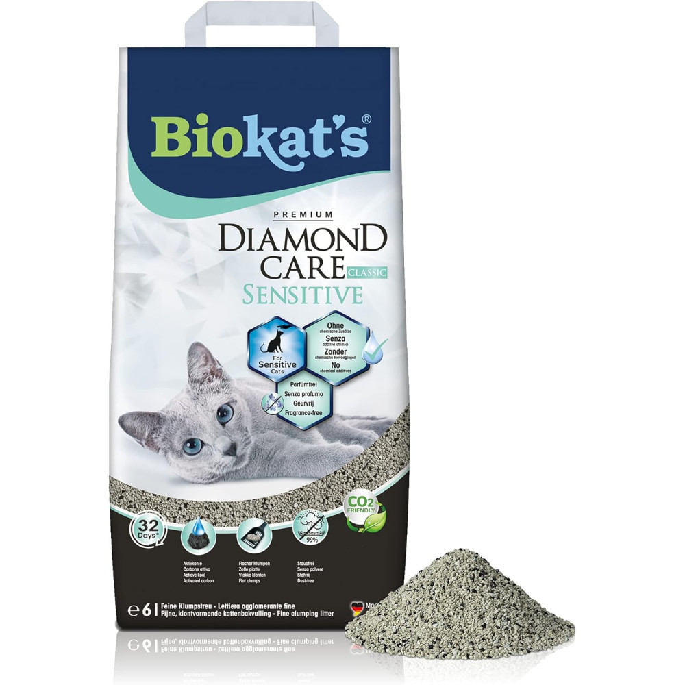 Наполнитель бентонитовый Biokats для кошачьего туалета Dimond Care Sensitive Classic 6л Киев - изображение 2
