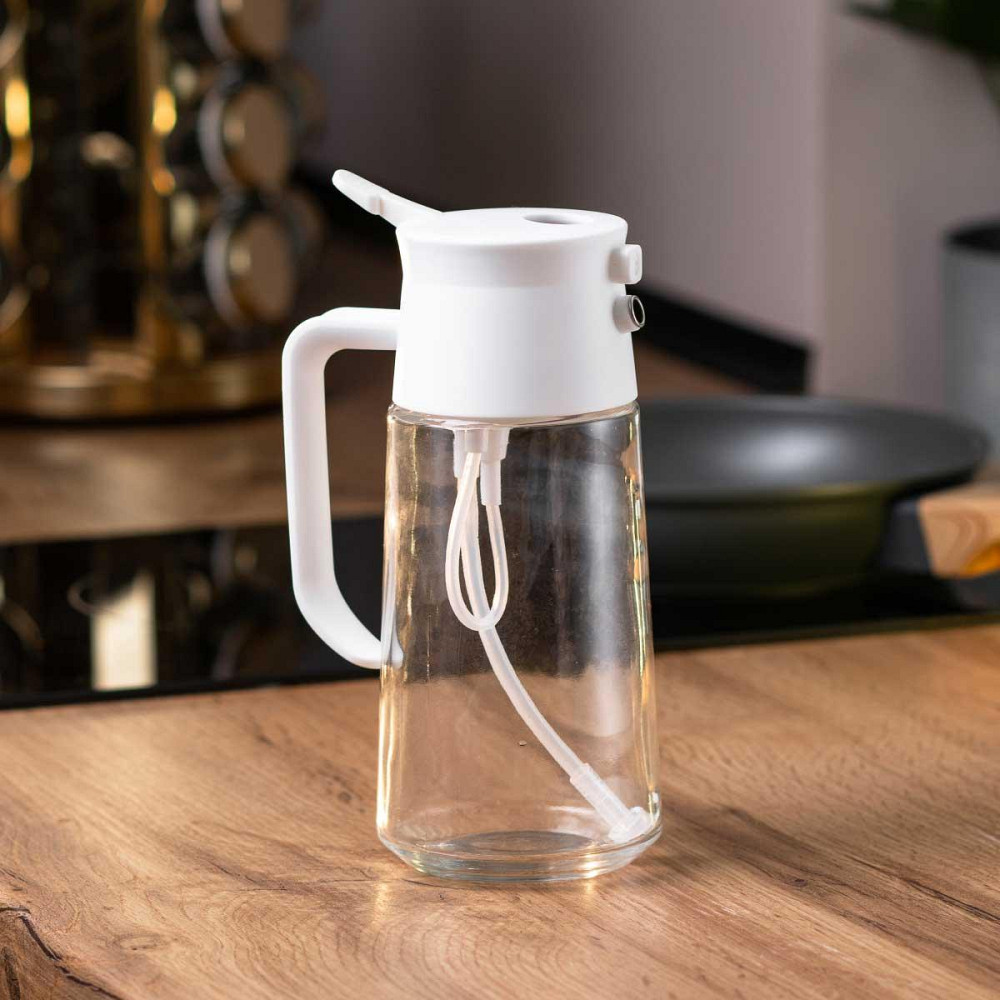 Бутылка для для масла и уксуса с распылителем 500 мл белая HP16296W Киев - изображение 2