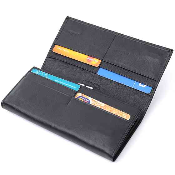 Класичний жіночий гаманець з натуральної шкіри ST Leather 22676 Чорний Київ