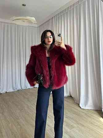Женская стильная короткая шуба с большим воротником искусственный мех Одесса