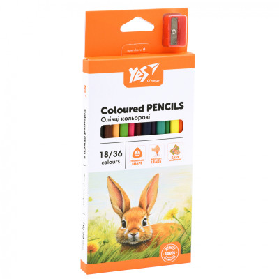 Олівці кольорові Yes Orange Line 18 шт 36 кольорів з точилкою (290752) Вінниця - фото 1